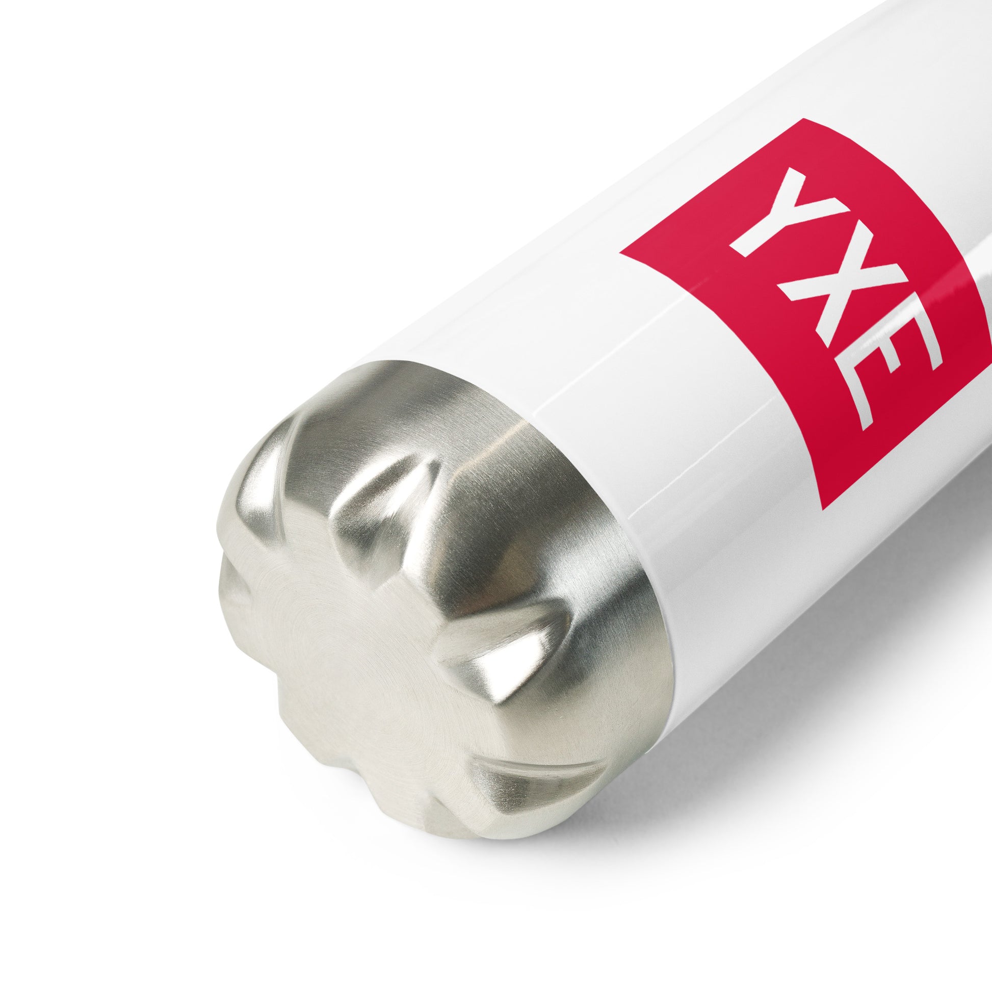 YXE Saskatoon Water Bottle • Air Force Lettering in Crimson Red • YHM Designs - Image 03