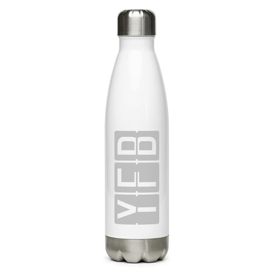 YFB Iqaluit Water Bottle • Split-Flap Display Lettering in Grey • YHM Designs - Image 01