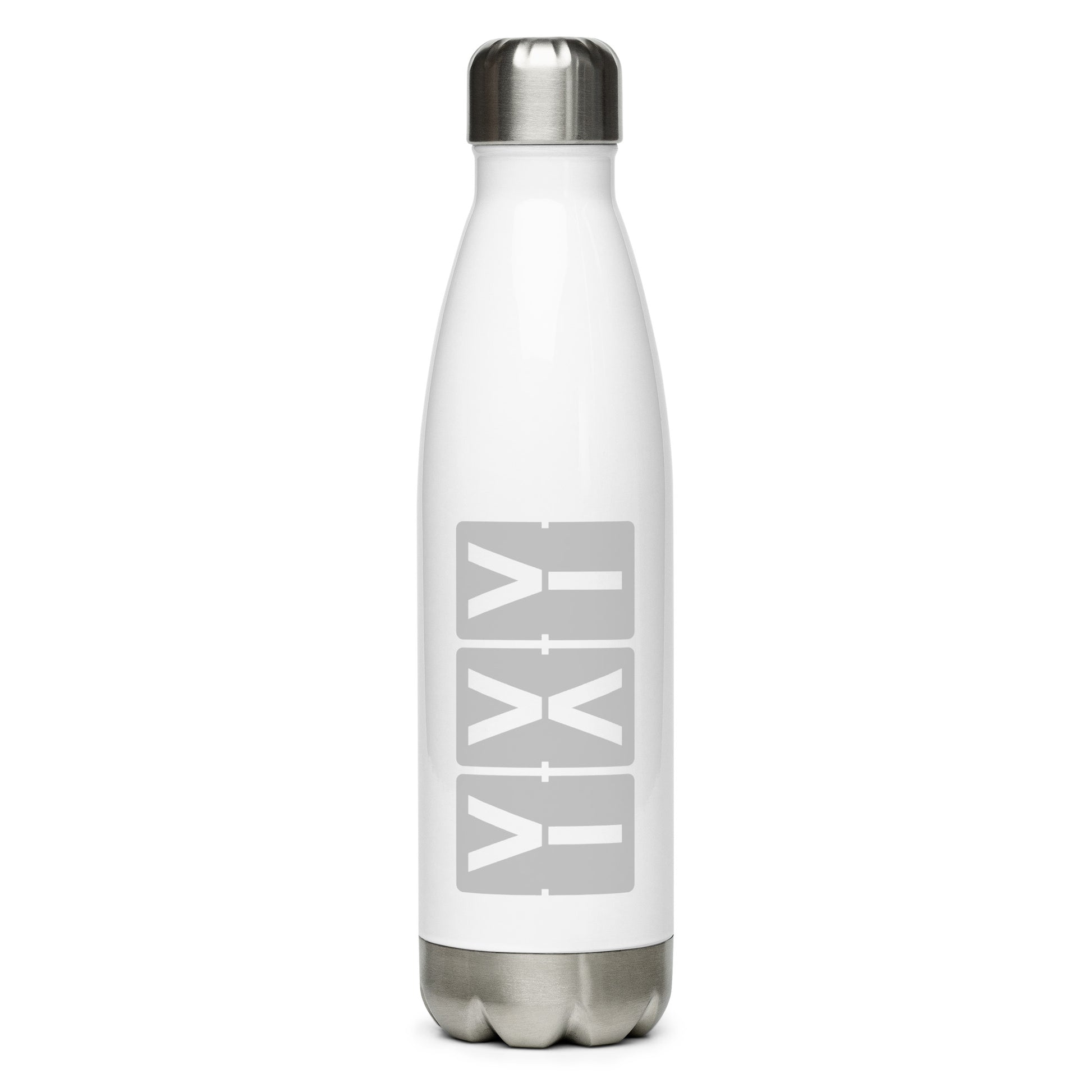 YXY Whitehorse Water Bottle • Split-Flap Display Lettering in Grey • YHM Designs - Image 01