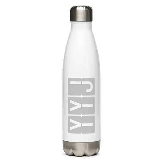 YYJ Victoria Water Bottle • Split-Flap Display Lettering in Grey • YHM Designs - Image 01