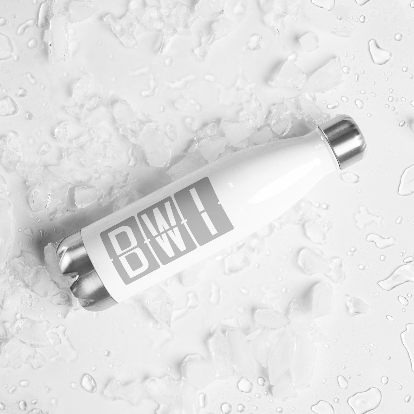 Aviation Avgeek Water Bottle - Grey • BWI Baltimore • YHM Designs - Image 05
