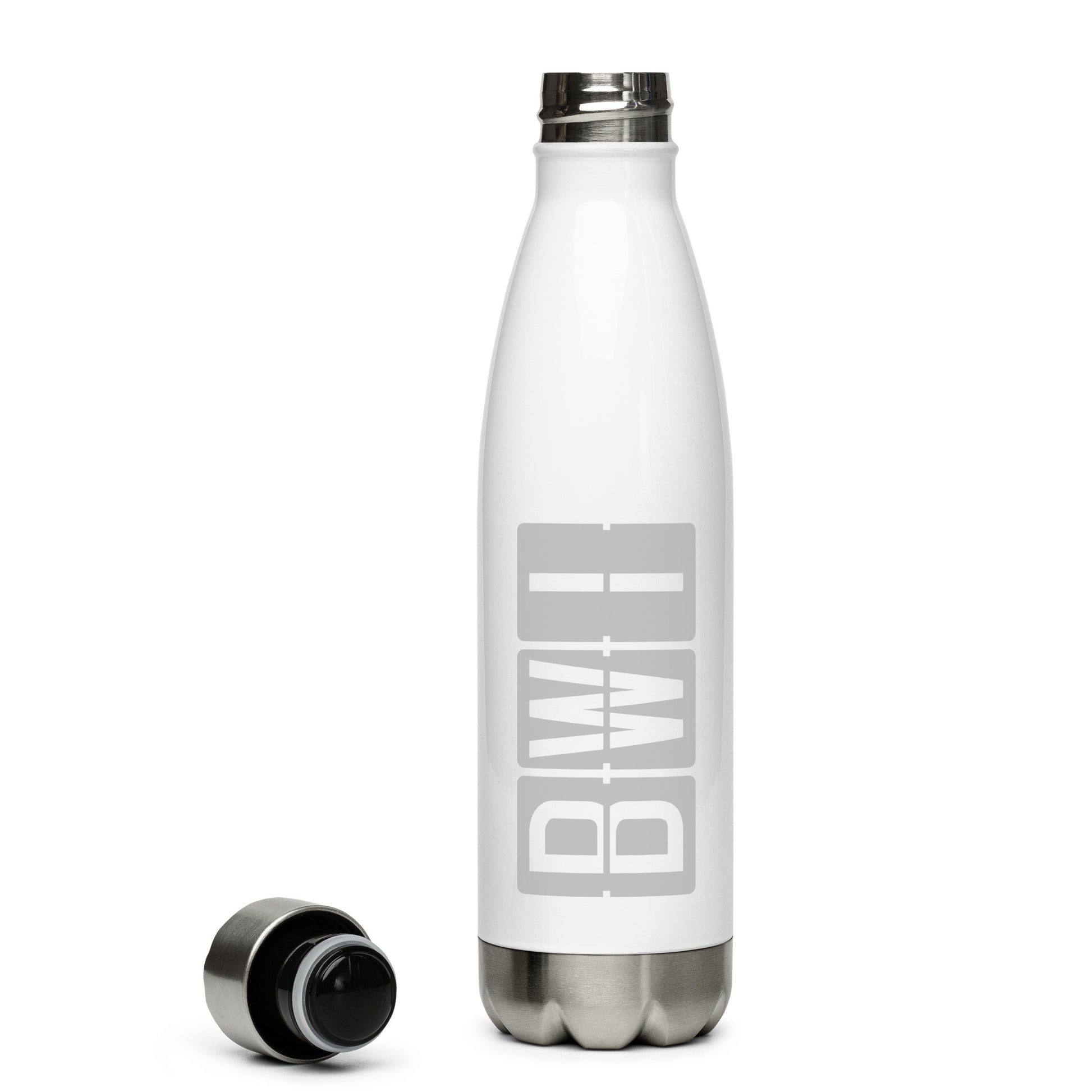 Aviation Avgeek Water Bottle - Grey • BWI Baltimore • YHM Designs - Image 06
