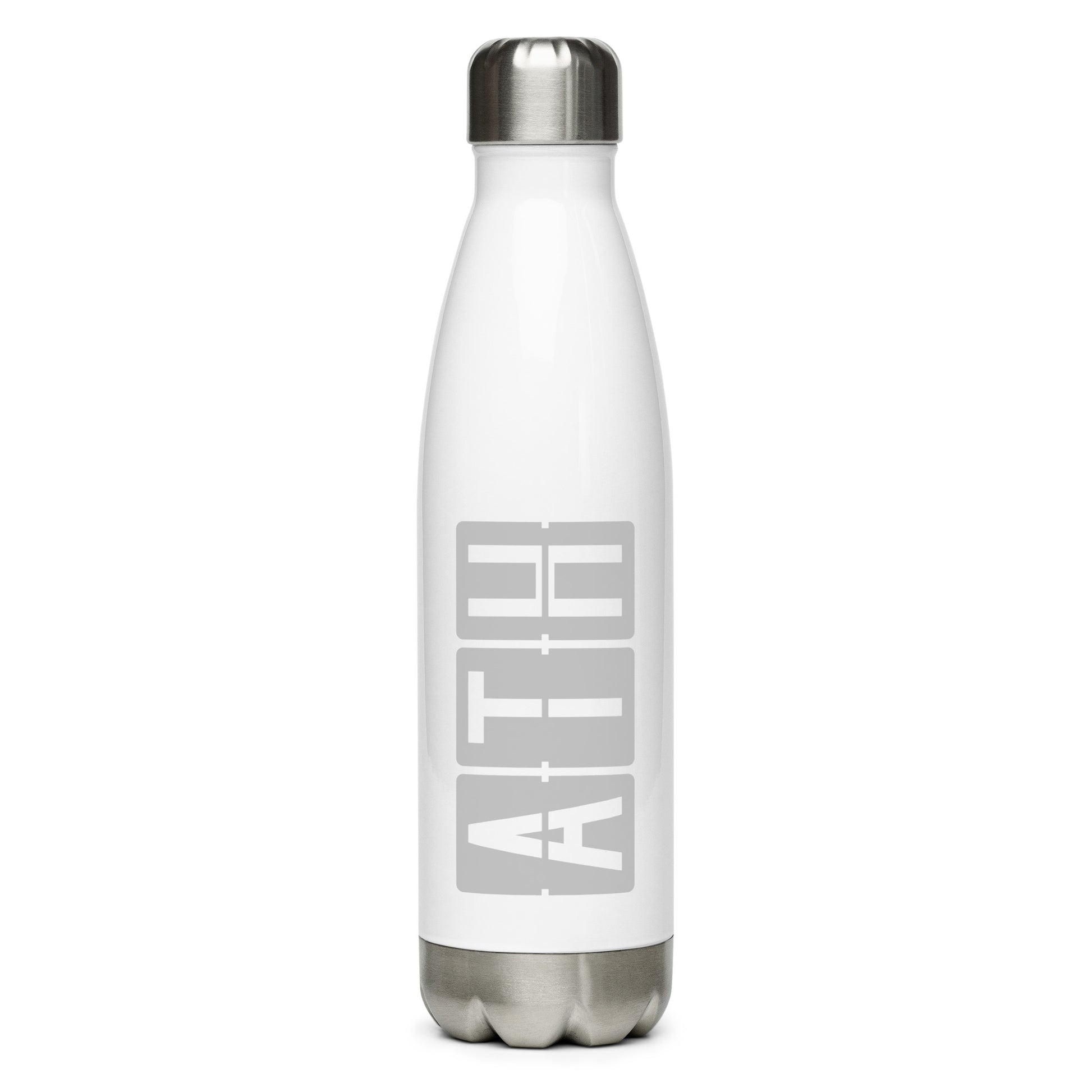 Aviation Avgeek Water Bottle - Grey • ATH Athens • YHM Designs - Image 01