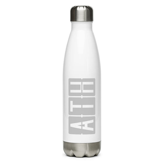 Aviation Avgeek Water Bottle - Grey • ATH Athens • YHM Designs - Image 01