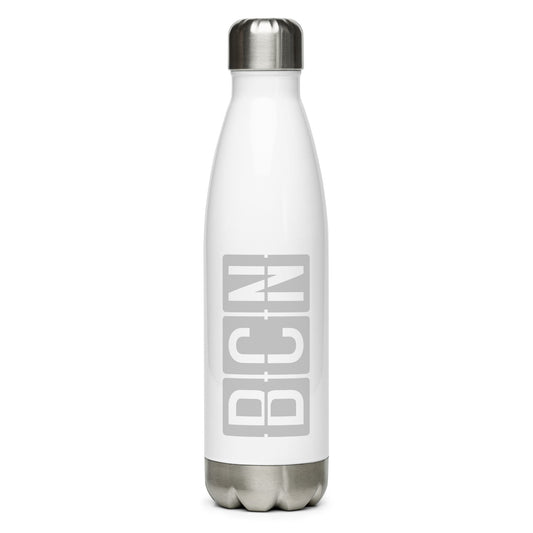 Aviation Avgeek Water Bottle - Grey • BCN Barcelona • YHM Designs - Image 01