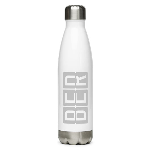 Aviation Avgeek Water Bottle - Grey • BER Berlin • YHM Designs - Image 01