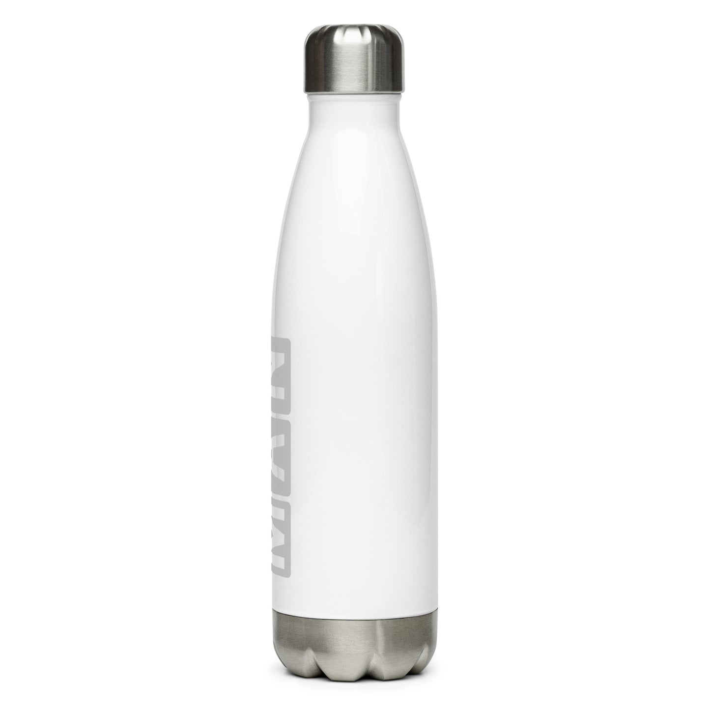 MAN Manchester Water Bottle • Split-Flap Display Lettering in Grey • YHM Designs - Image 08