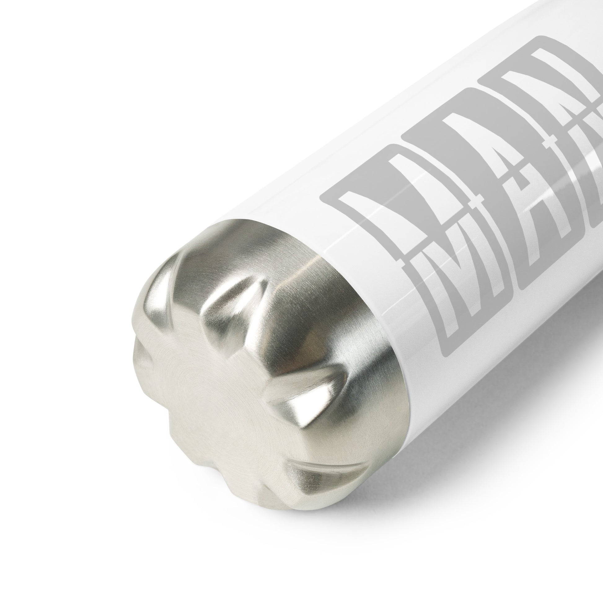 MAN Manchester Water Bottle • Split-Flap Display Lettering in Grey • YHM Designs - Image 04