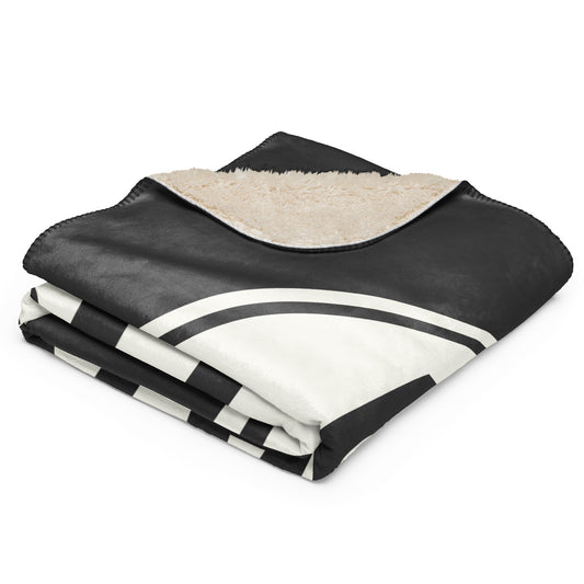 Unique Travel Gift Sherpa Blanket - White Oval • ABQ Albuquerque • YHM Designs - Image 02
