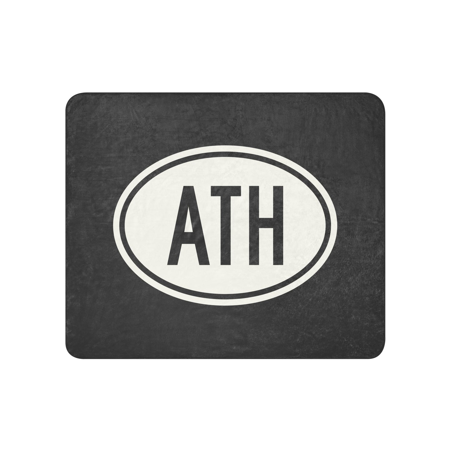 Unique Travel Gift Sherpa Blanket - White Oval • ATH Athens Souvenir • YHM Designs - Image 01