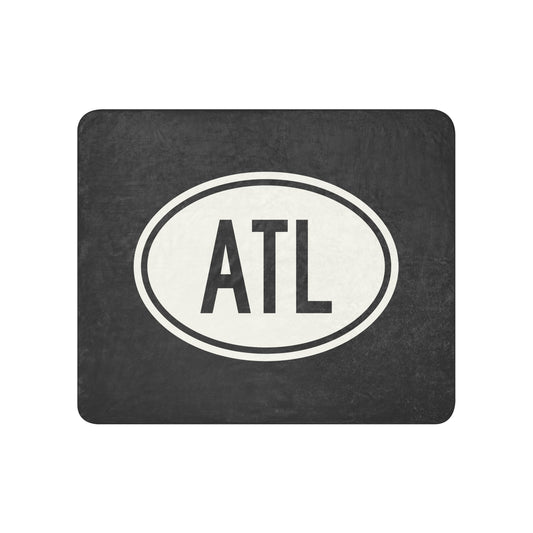 Unique Travel Gift Sherpa Blanket - White Oval • ATL Atlanta • YHM Designs - Image 01