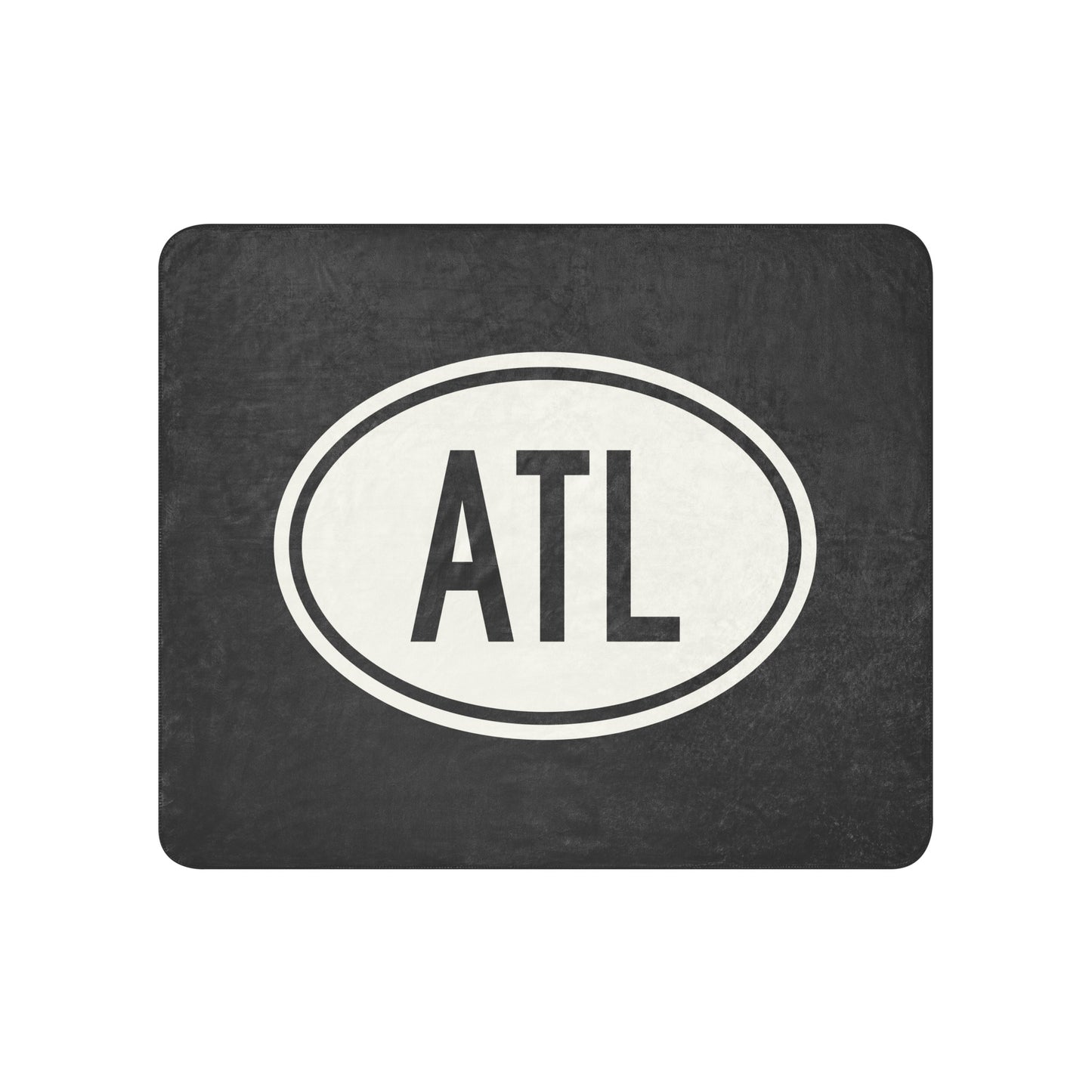 Unique Travel Gift Sherpa Blanket - White Oval • ATL Atlanta Souvenir • YHM Designs - Image 01