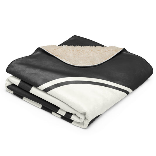 Unique Travel Gift Sherpa Blanket - White Oval • ATL Atlanta • YHM Designs - Image 02