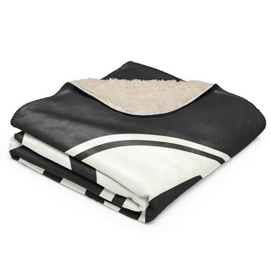 Unique Travel Gift Sherpa Blanket - White Oval • AUS Austin • YHM Designs - Image 02