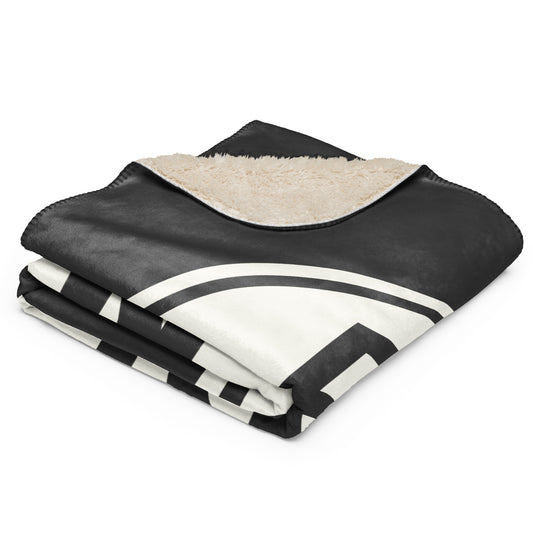 Unique Travel Gift Sherpa Blanket - White Oval • BCN Barcelona • YHM Designs - Image 02