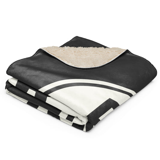 BER Berlin Sherpa Blanket • Eclipse Grey with Oval Car Sticker Design • YHM Designs - Image 02