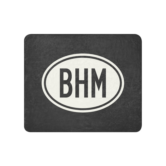 Unique Travel Gift Sherpa Blanket - White Oval • BHM Birmingham • YHM Designs - Image 01