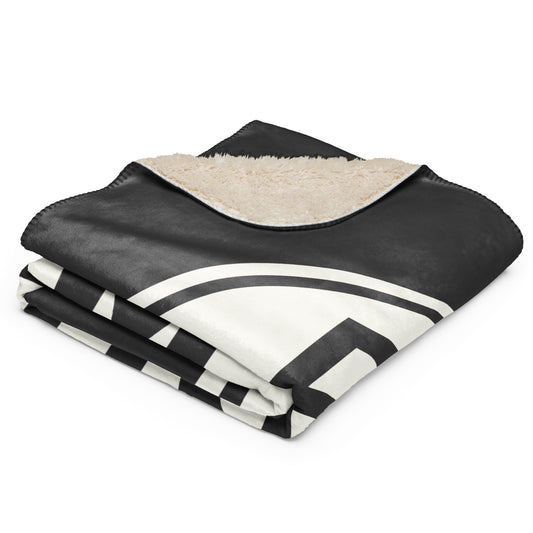 Unique Travel Gift Sherpa Blanket - White Oval • BHM Birmingham • YHM Designs - Image 02