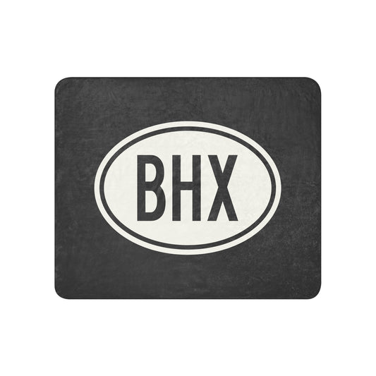 Unique Travel Gift Sherpa Blanket - White Oval • BHX Birmingham • YHM Designs - Image 01
