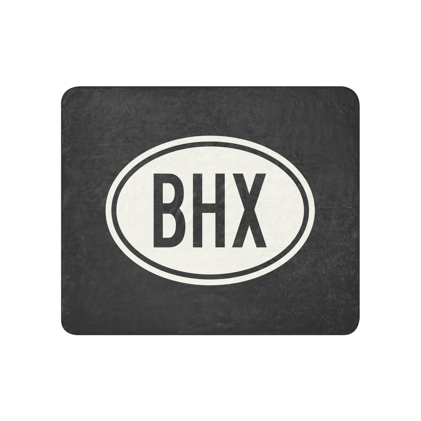 Unique Travel Gift Sherpa Blanket - White Oval • BHX Birmingham Souvenir • YHM Designs - Image 01