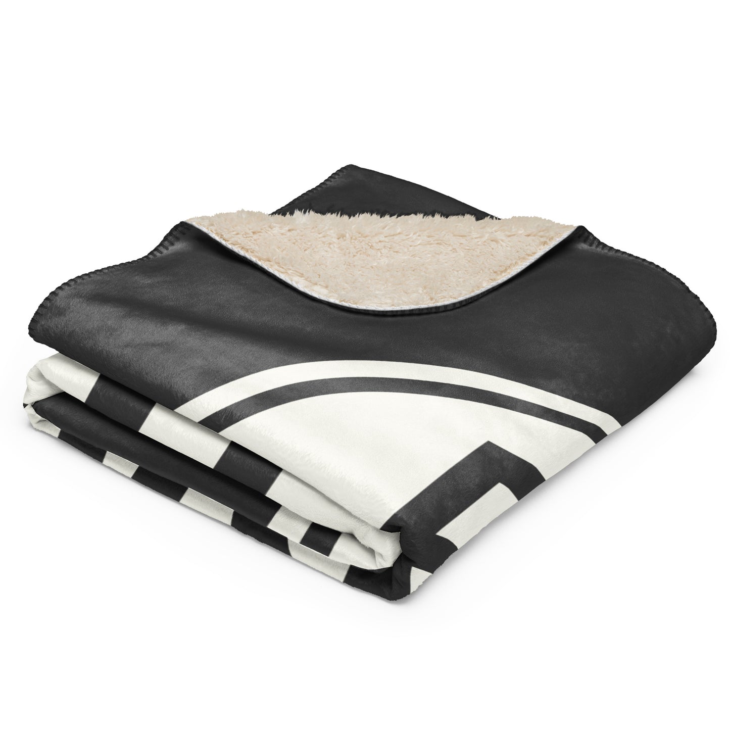 Unique Travel Gift Sherpa Blanket - White Oval • BRU Brussels Souvenir • YHM Designs - Image 02