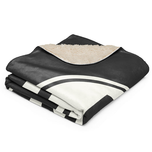 BWI Baltimore Sherpa Blanket • Eclipse Grey with Oval Car Sticker Design • YHM Designs - Image 02