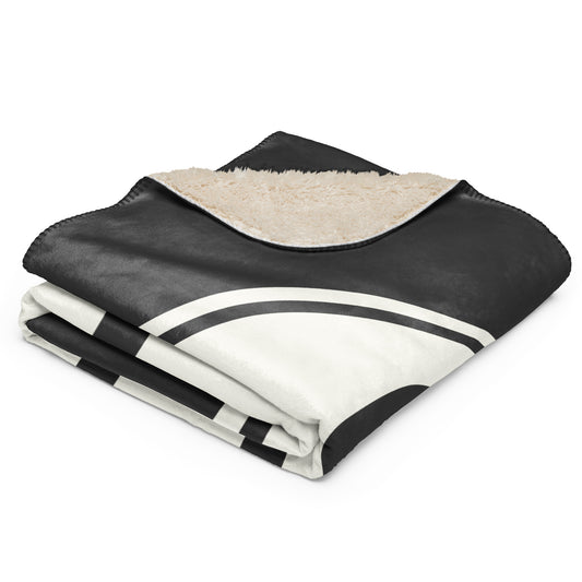 CLT Charlotte Sherpa Blanket • Eclipse Grey with Oval Car Sticker Design • YHM Designs - Image 02