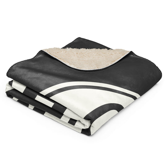 CMH Columbus Sherpa Blanket • Eclipse Grey with Oval Car Sticker Design • YHM Designs - Image 02