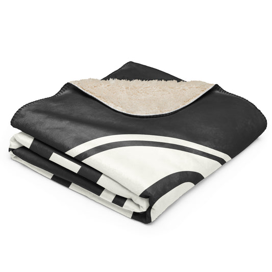 Unique Travel Gift Sherpa Blanket - White Oval • CPH Copenhagen • YHM Designs - Image 02