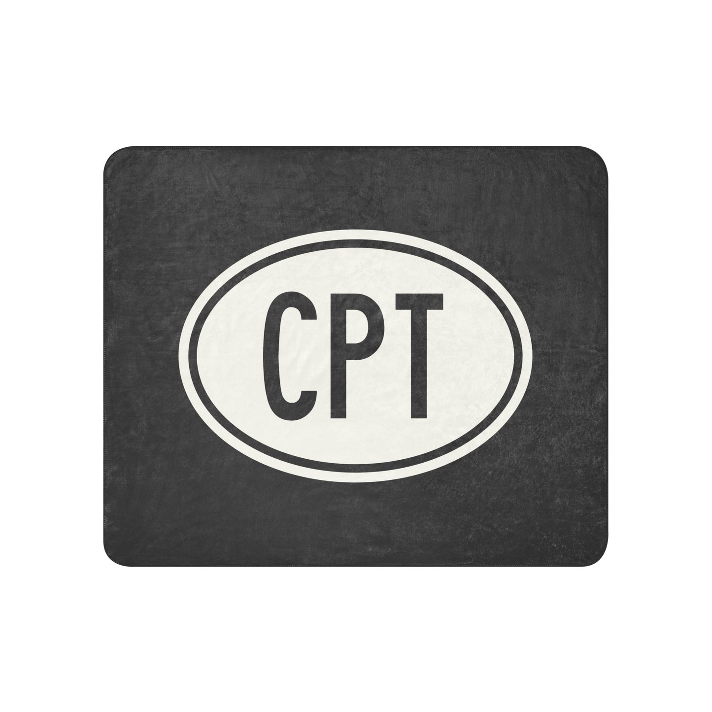Unique Travel Gift Sherpa Blanket - White Oval • CPT Cape Town Souvenir • YHM Designs - Image 01