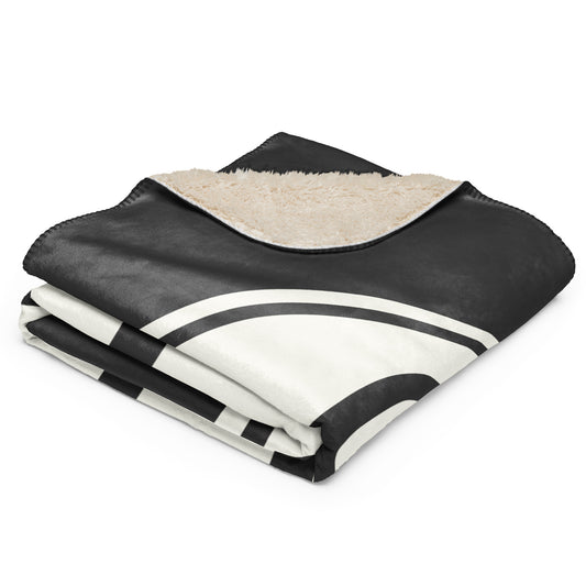 CPT Cape Town Sherpa Blanket • Eclipse Grey with Oval Car Sticker Design • YHM Designs - Image 02