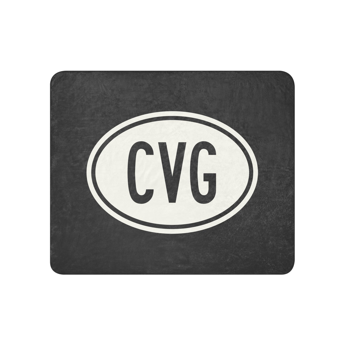 Unique Travel Gift Sherpa Blanket - White Oval • CVG Cincinnati Souvenir • YHM Designs - Image 01