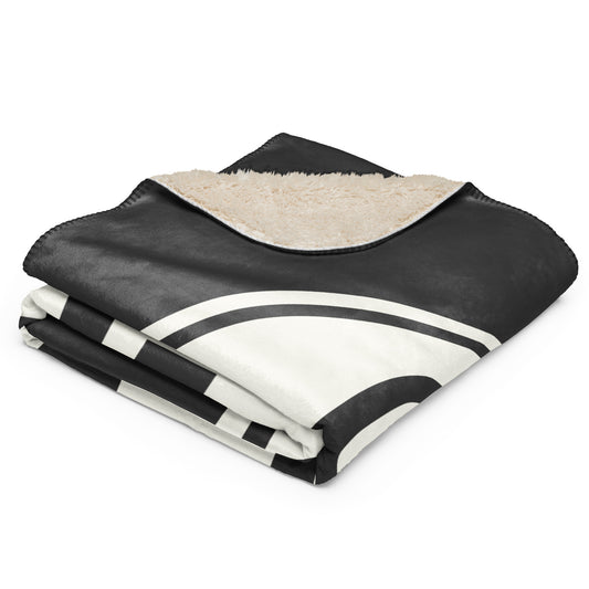Unique Travel Gift Sherpa Blanket - White Oval • CVG Cincinnati • YHM Designs - Image 02