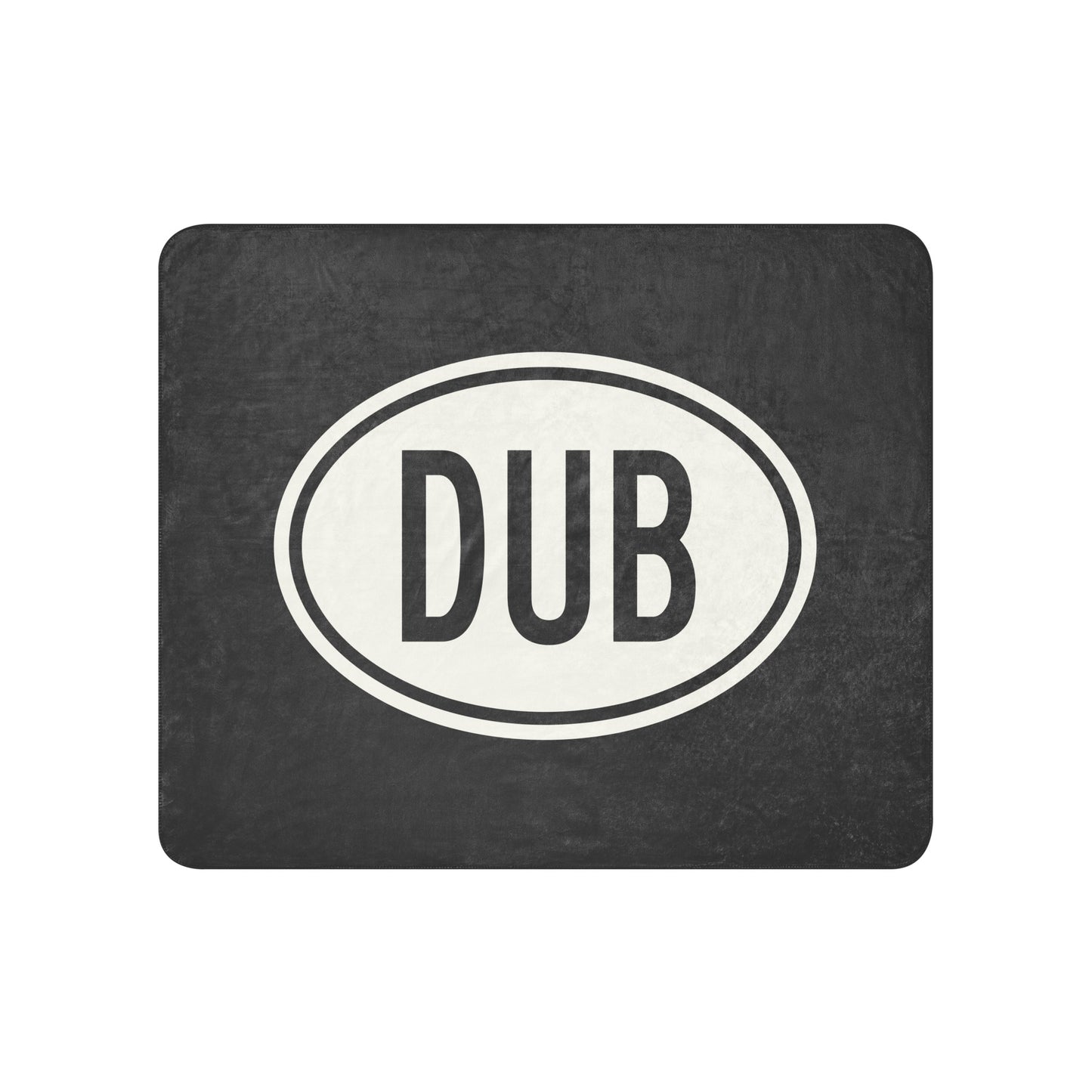 Unique Travel Gift Sherpa Blanket - White Oval • DUB Dublin Souvenir • YHM Designs - Image 01