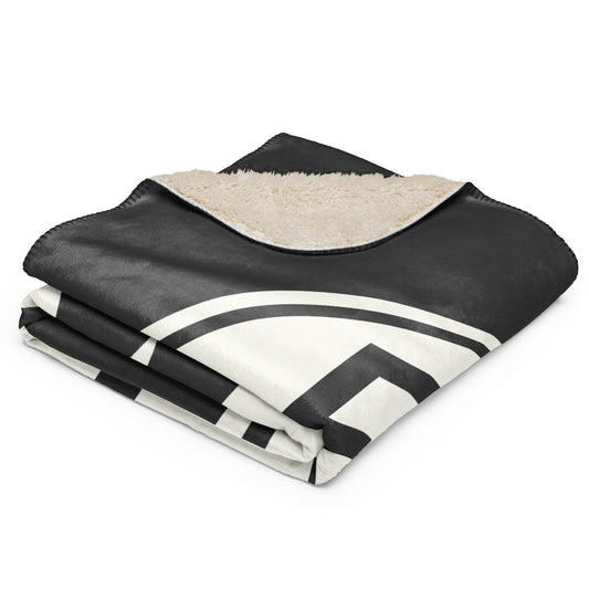 EYW Key West Sherpa Blanket • Eclipse Grey with Oval Car Sticker Design • YHM Designs - Image 02