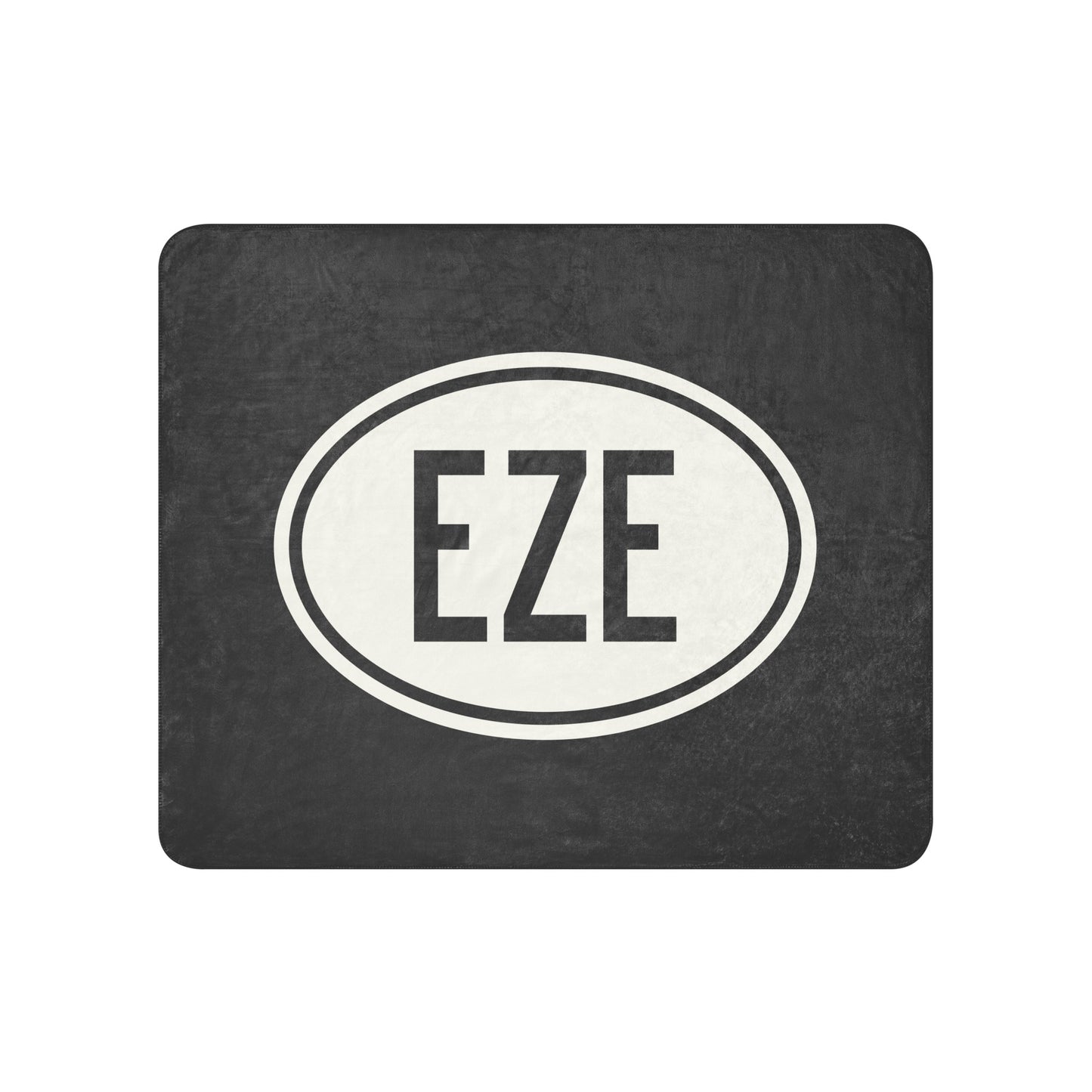 Unique Travel Gift Sherpa Blanket - White Oval • EZE Buenos Aires Souvenir • YHM Designs - Image 01