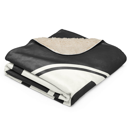 FLL Fort Lauderdale Sherpa Blanket • Eclipse Grey with Oval Car Sticker Design • YHM Designs - Image 02