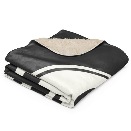 GIG Rio de Janeiro Sherpa Blanket • Eclipse Grey with Oval Car Sticker Design • YHM Designs - Image 02