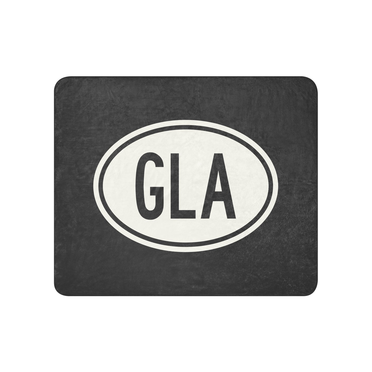 Unique Travel Gift Sherpa Blanket - White Oval • GLA Glasgow • YHM Designs - Image 01