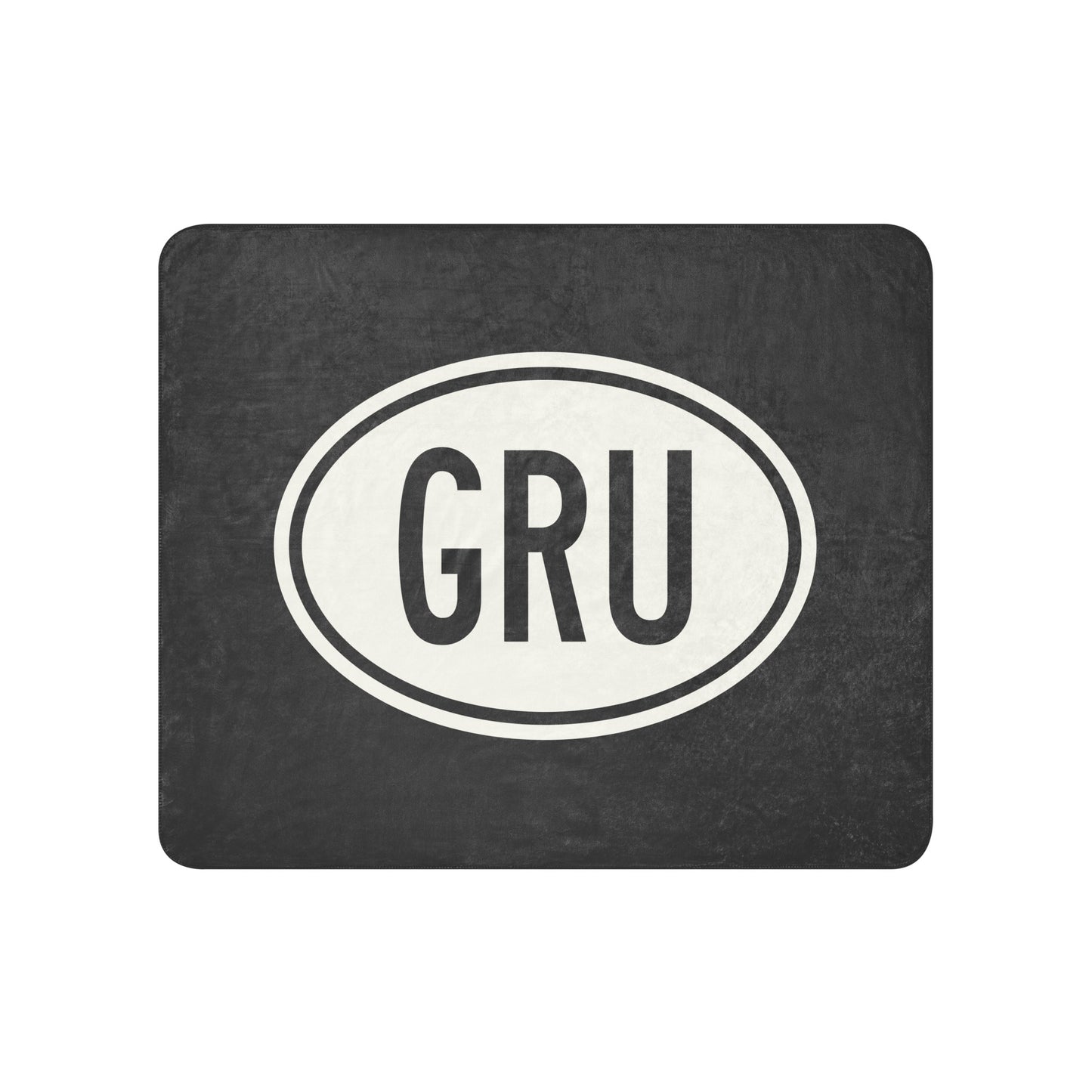 Unique Travel Gift Sherpa Blanket - White Oval • GRU Sao Paulo Souvenir • YHM Designs - Image 01