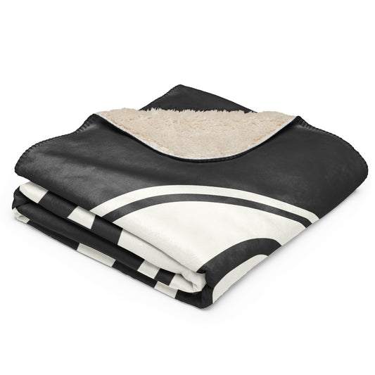 Unique Travel Gift Sherpa Blanket - White Oval • GVA Geneva • YHM Designs - Image 02