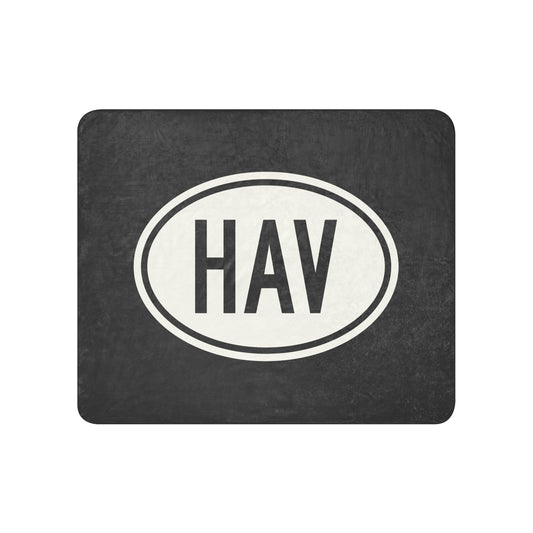 Unique Travel Gift Sherpa Blanket - White Oval • HAV Havana • YHM Designs - Image 01