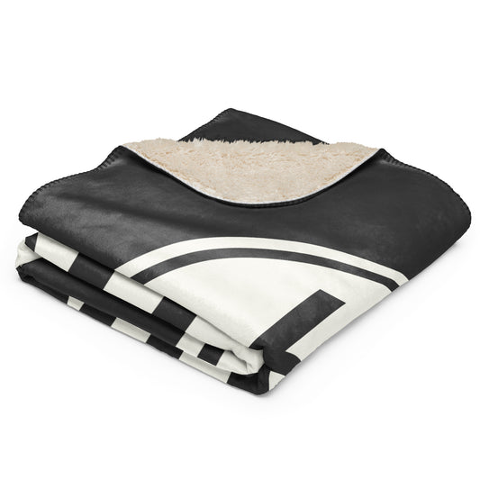 HND Tokyo Sherpa Blanket • Eclipse Grey with Oval Car Sticker Design • YHM Designs - Image 02