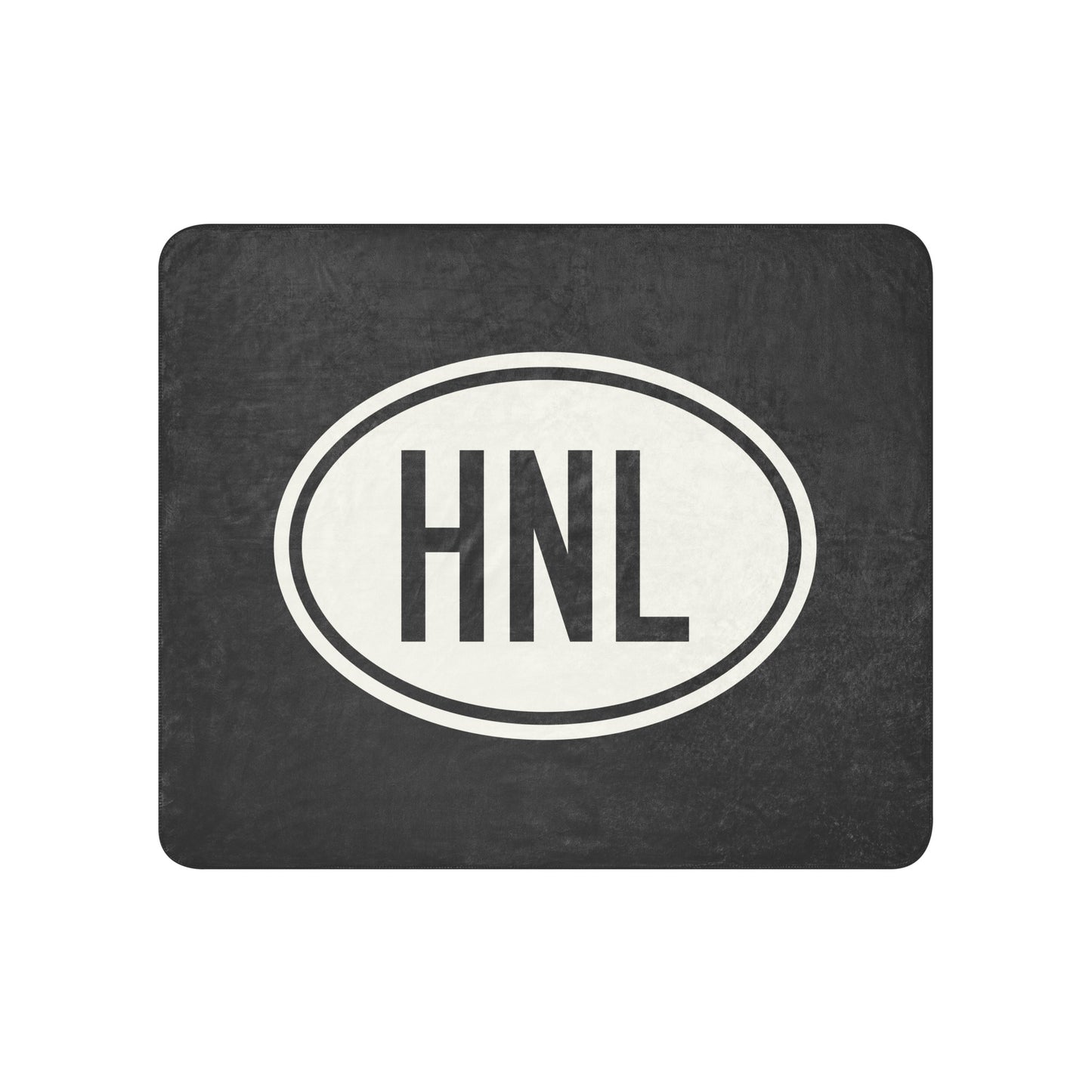 Unique Travel Gift Sherpa Blanket - White Oval • HNL Honolulu Souvenir • YHM Designs - Image 01