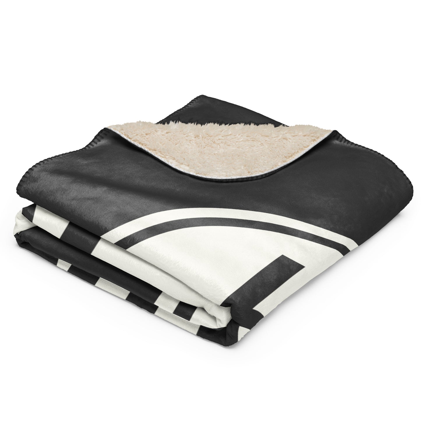 Unique Travel Gift Sherpa Blanket - White Oval • HNL Honolulu Souvenir • YHM Designs - Image 02