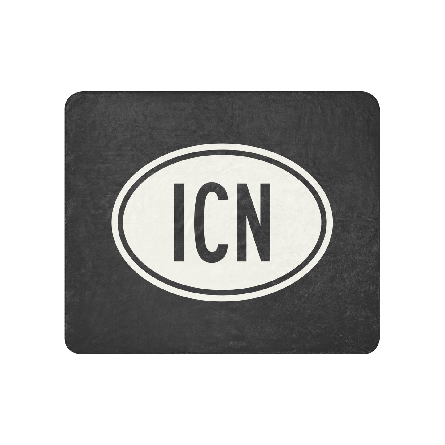 Unique Travel Gift Sherpa Blanket - White Oval • ICN Seoul Souvenir • YHM Designs - Image 01