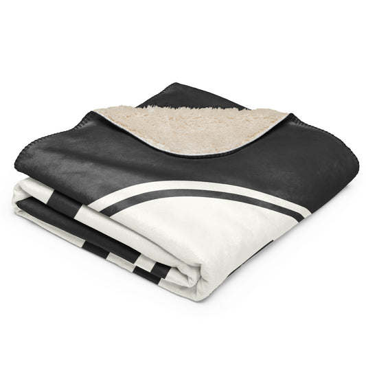 Unique Travel Gift Sherpa Blanket - White Oval • ICT Wichita • YHM Designs - Image 02