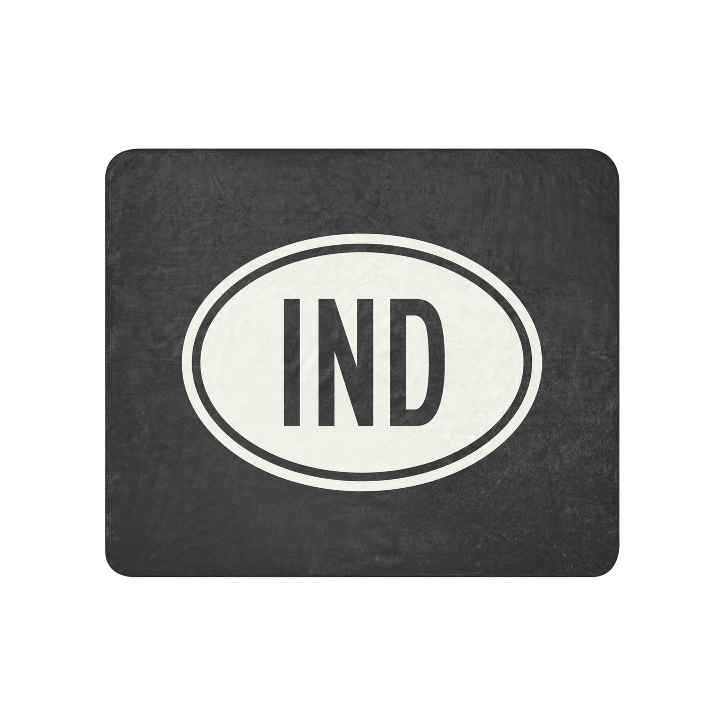 Unique Travel Gift Sherpa Blanket - White Oval • IND Indianapolis Souvenir • YHM Designs - Image 01