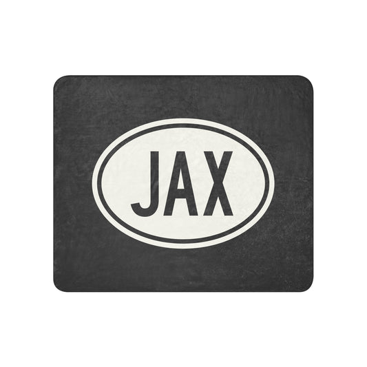 Unique Travel Gift Sherpa Blanket - White Oval • JAX Jacksonville • YHM Designs - Image 01