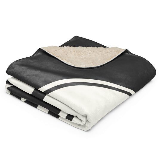 Unique Travel Gift Sherpa Blanket - White Oval • JKT Jakarta • YHM Designs - Image 02